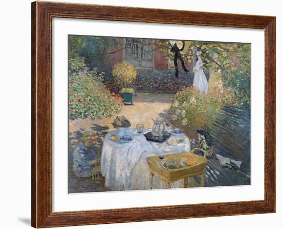 The Luncheon: Monet's Garden at Argenteuil, circa 1873-Claude Monet-Framed Giclee Print