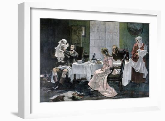 The Luncheon of Camille Desmoulins, 1892-Leopold Flameng-Framed Giclee Print