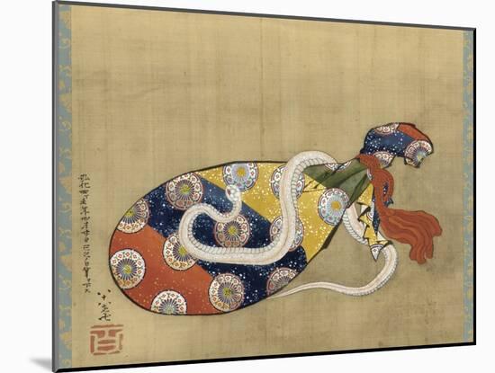 The Lute and White Snake of Benten, Edo Period, 1847-Katsushika Hokusai-Mounted Giclee Print