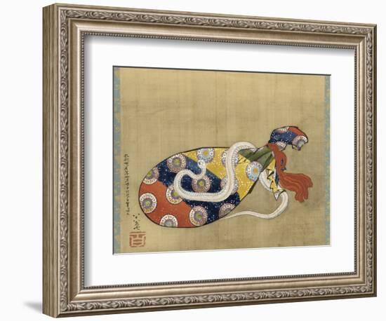 The Lute and White Snake of Benten, Edo Period, 1847-Katsushika Hokusai-Framed Giclee Print