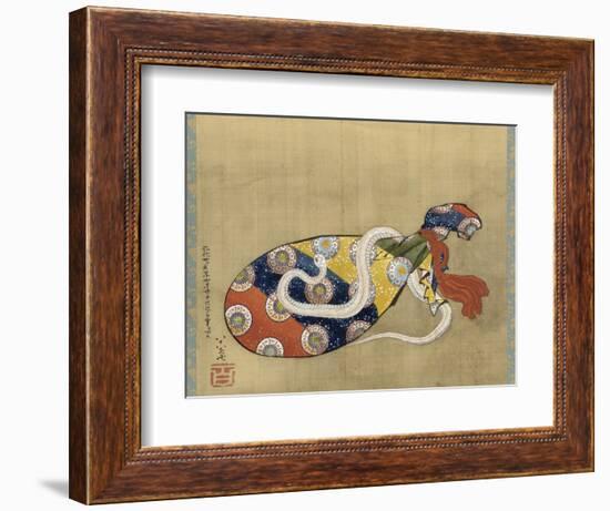 The Lute and White Snake of Benten, Edo Period, 1847-Katsushika Hokusai-Framed Giclee Print