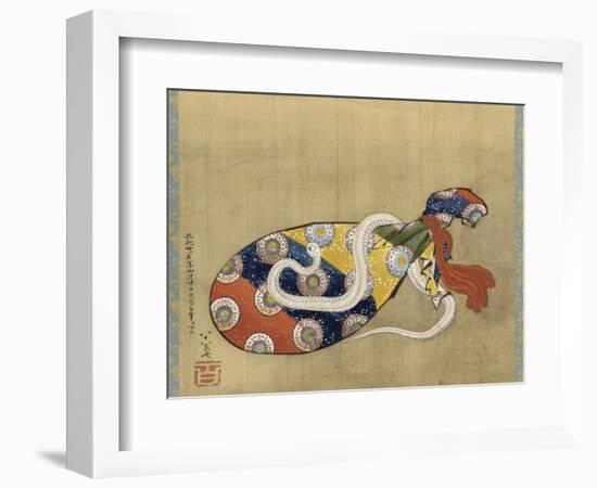 The Lute and White Snake of Benten, Edo Period, 1847-Katsushika Hokusai-Framed Giclee Print