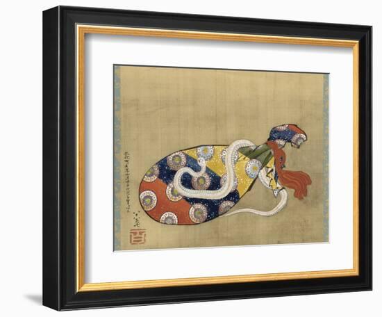 The Lute and White Snake of Benten, Edo Period, 1847-Katsushika Hokusai-Framed Giclee Print