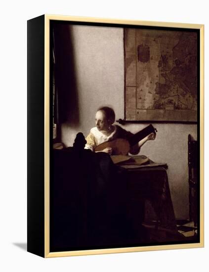 The Lute Player, 1663-1664-Johannes Vermeer-Framed Premier Image Canvas