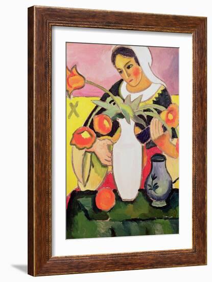 The Lute Player, 1910-Auguste Macke-Framed Giclee Print