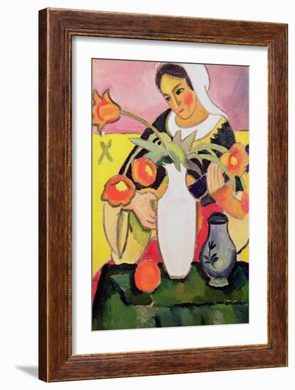 The Lute Player, 1910-Auguste Macke-Framed Giclee Print