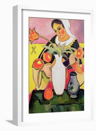 The Lute Player, 1910-Auguste Macke-Framed Giclee Print