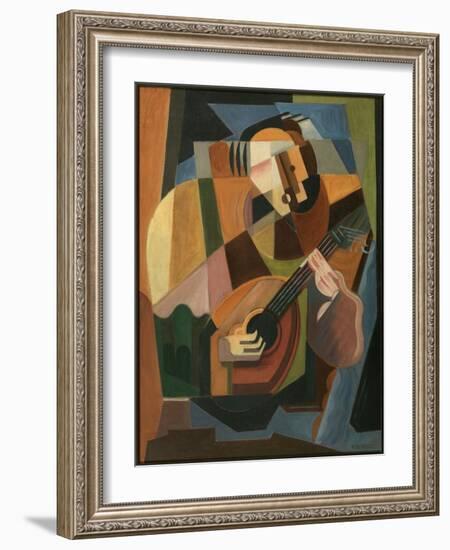 The Lute Player, 1917-18 (Oil on Canvas)-Maria Blanchard-Framed Giclee Print