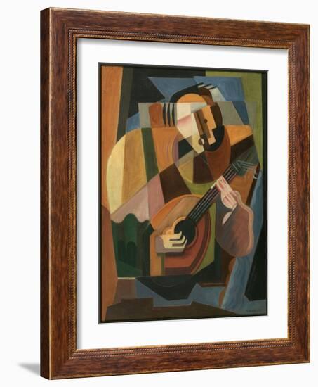 The Lute Player, 1917-18 (Oil on Canvas)-Maria Blanchard-Framed Giclee Print