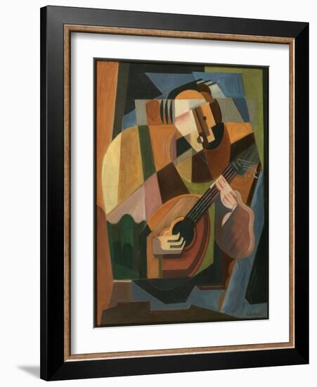 The Lute Player, 1917-18 (Oil on Canvas)-Maria Blanchard-Framed Giclee Print