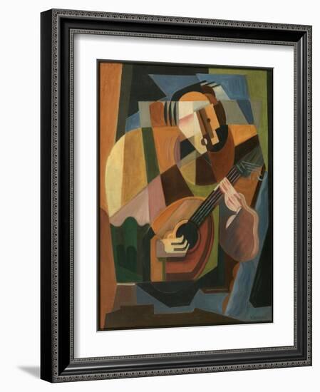 The Lute Player, 1917-18 (Oil on Canvas)-Maria Blanchard-Framed Giclee Print