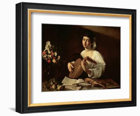 The Lute Player, C.1595-Michelangelo Merisi da Caravaggio-Framed Giclee Print