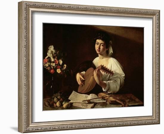 The Lute Player, C.1595-Michelangelo Merisi da Caravaggio-Framed Giclee Print