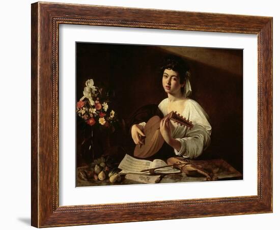 The Lute Player, C.1595-Michelangelo Merisi da Caravaggio-Framed Giclee Print