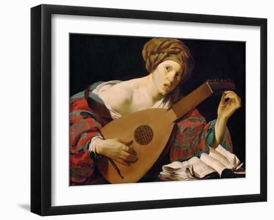 The Lute Player - Hendrick Jansz Terbrugghen (Ter Brugghen) (1588-1629). Oil on Canvas, Ca 1627. Di-Hendrick Ter Brugghen-Framed Giclee Print