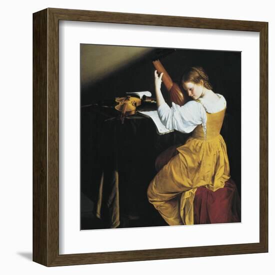 The Lute Player-Orazio Gentileschi-Framed Art Print