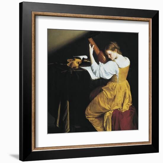 The Lute Player-Orazio Gentileschi-Framed Art Print