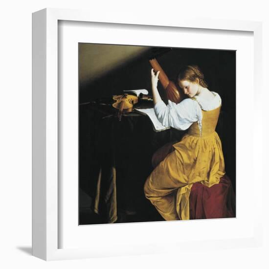 The Lute Player-Orazio Gentileschi-Framed Art Print