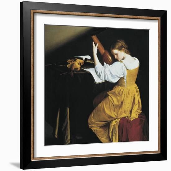 The Lute Player-Orazio Gentileschi-Framed Art Print