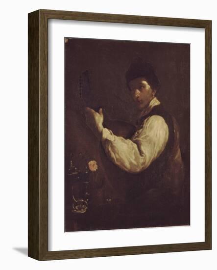 The Luteplayer-Giuseppe Maria Crespi-Framed Giclee Print