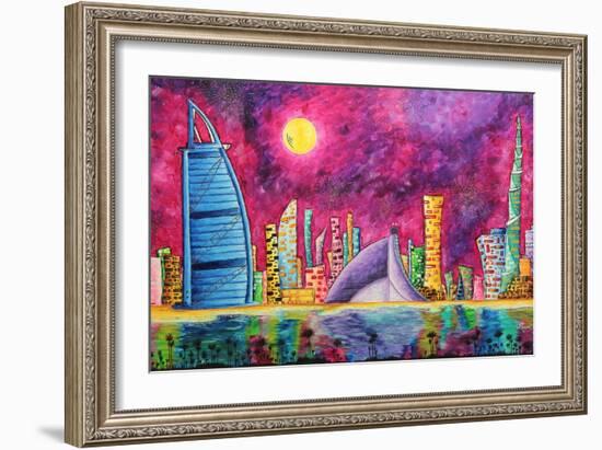 The Luxe Life Dubai Cityscape-Megan Aroon Duncanson-Framed Art Print