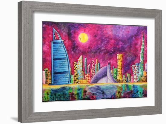 The Luxe Life Dubai Cityscape-Megan Aroon Duncanson-Framed Art Print