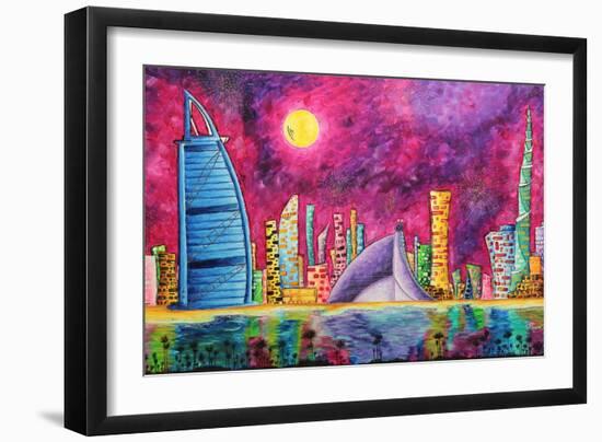 The Luxe Life Dubai Cityscape-Megan Aroon Duncanson-Framed Art Print