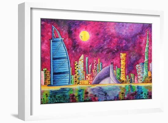 The Luxe Life Dubai Cityscape-Megan Aroon Duncanson-Framed Art Print