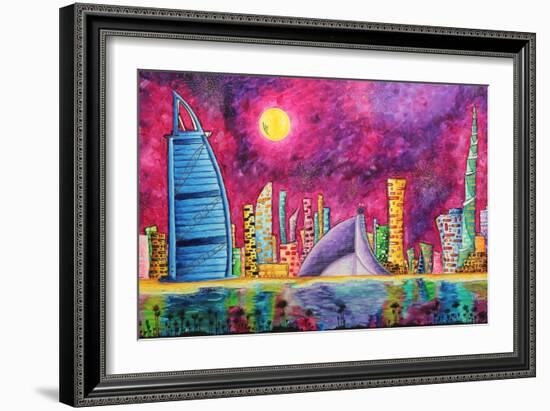 The Luxe Life Dubai Cityscape-Megan Aroon Duncanson-Framed Art Print