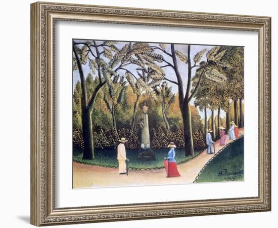 The Luxembourg Gardens, Monument to Chopin, 1909-Henri Rousseau-Framed Giclee Print