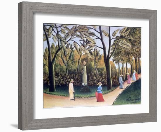 The Luxembourg Gardens, Monument to Chopin, 1909-Henri Rousseau-Framed Giclee Print