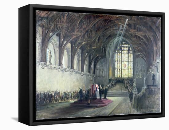 The Lying in State of Sir Winston Churchill (1874-1965), January 29Th, 1965 (Oil on Canvas)-Terence Cuneo-Framed Premier Image Canvas