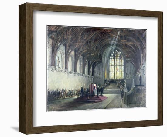 The Lying in State of Sir Winston Churchill (1874-1965), January 29Th, 1965 (Oil on Canvas)-Terence Cuneo-Framed Giclee Print