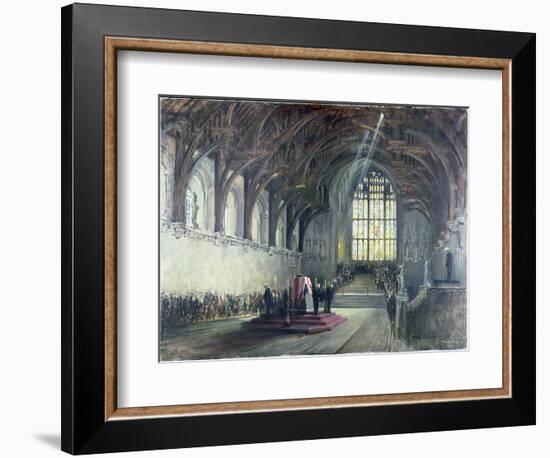 The Lying in State of Sir Winston Churchill (1874-1965), January 29Th, 1965 (Oil on Canvas)-Terence Cuneo-Framed Giclee Print