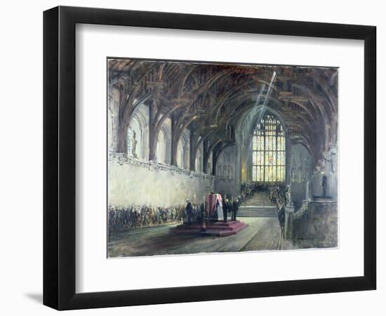 The Lying in State of Sir Winston Churchill (1874-1965), January 29Th, 1965 (Oil on Canvas)-Terence Cuneo-Framed Giclee Print