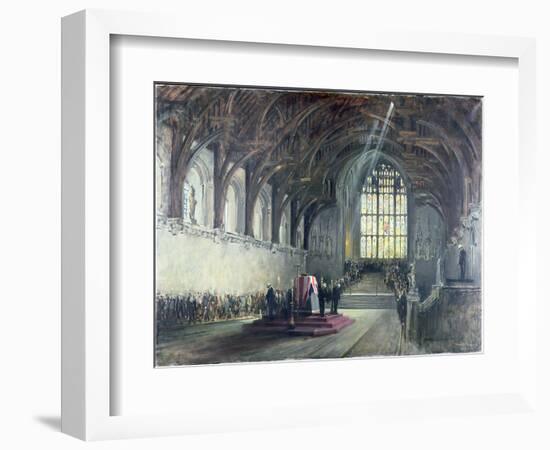 The Lying in State of Sir Winston Churchill (1874-1965), January 29Th, 1965 (Oil on Canvas)-Terence Cuneo-Framed Giclee Print