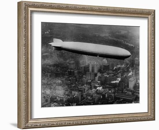 The LZ 129 Graf Zeppelin, over Philadelphia, Pennsylvania, October 16, 1928-null-Framed Photo