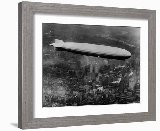 The LZ 129 Graf Zeppelin, over Philadelphia, Pennsylvania, October 16, 1928-null-Framed Photo