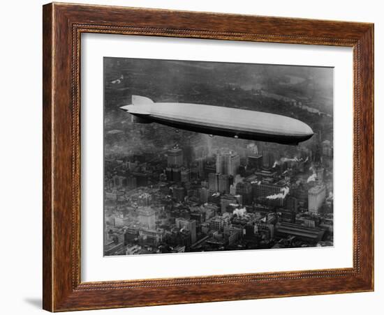 The LZ 129 Graf Zeppelin, over Philadelphia, Pennsylvania, October 16, 1928-null-Framed Photo