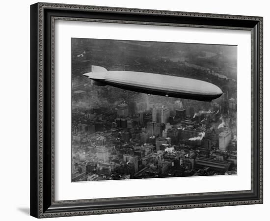 The LZ 129 Graf Zeppelin, over Philadelphia, Pennsylvania, October 16, 1928-null-Framed Photo