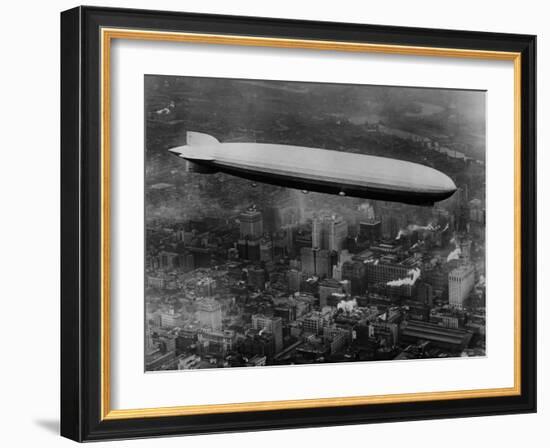 The LZ 129 Graf Zeppelin, over Philadelphia, Pennsylvania, October 16, 1928-null-Framed Photo