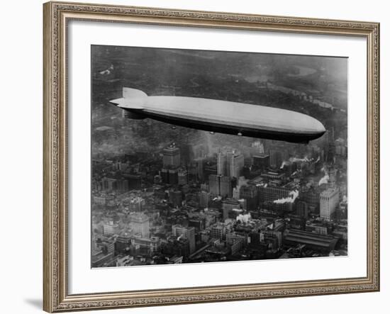 The LZ 129 Graf Zeppelin, over Philadelphia, Pennsylvania, October 16, 1928-null-Framed Photo