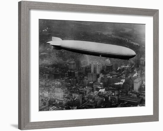 The LZ 129 Graf Zeppelin, over Philadelphia, Pennsylvania, October 16, 1928-null-Framed Photo