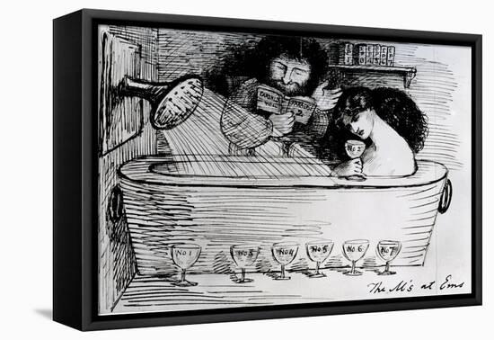 The M's at Ems, 1869 (Pen and Ink on Paper)-Dante Gabriel Rossetti-Framed Premier Image Canvas