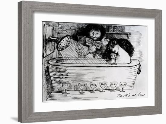 The M's at Ems, 1869 (Pen and Ink on Paper)-Dante Gabriel Rossetti-Framed Giclee Print