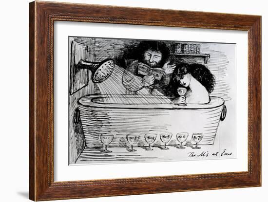 The M's at Ems, 1869 (Pen and Ink on Paper)-Dante Gabriel Rossetti-Framed Giclee Print