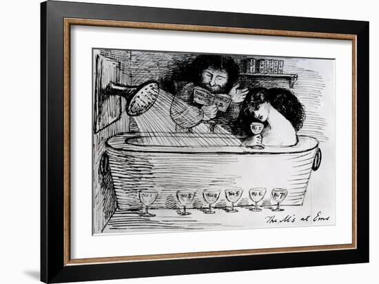 The M's at Ems, 1869 (Pen and Ink on Paper)-Dante Gabriel Rossetti-Framed Giclee Print