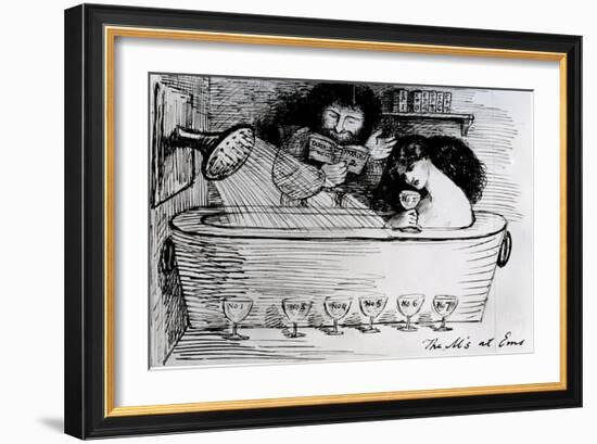 The M's at Ems, 1869 (Pen and Ink on Paper)-Dante Gabriel Rossetti-Framed Giclee Print