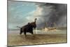 The 'Ma Roberts' and an Elephant in the Shallows, Lower Zambezi, 1859-Thomas Baines-Mounted Giclee Print