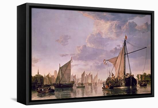 The Maas at Dordrecht, 1680-Aelbert Cuyp-Framed Premier Image Canvas